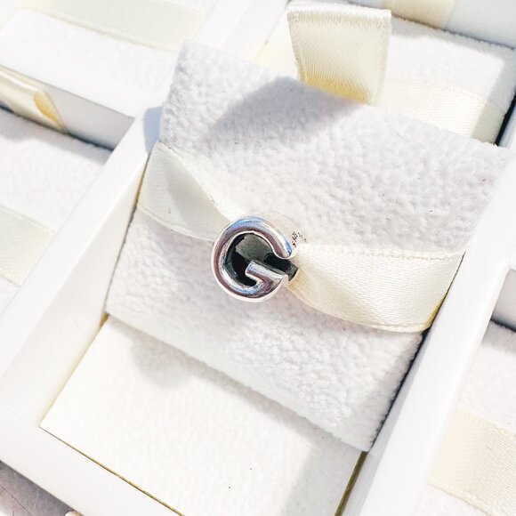 925 Sterling Silver Letter G Charm Bead Fits Pandora Charm Bracelets And Bangles - Picture 8 of 10
